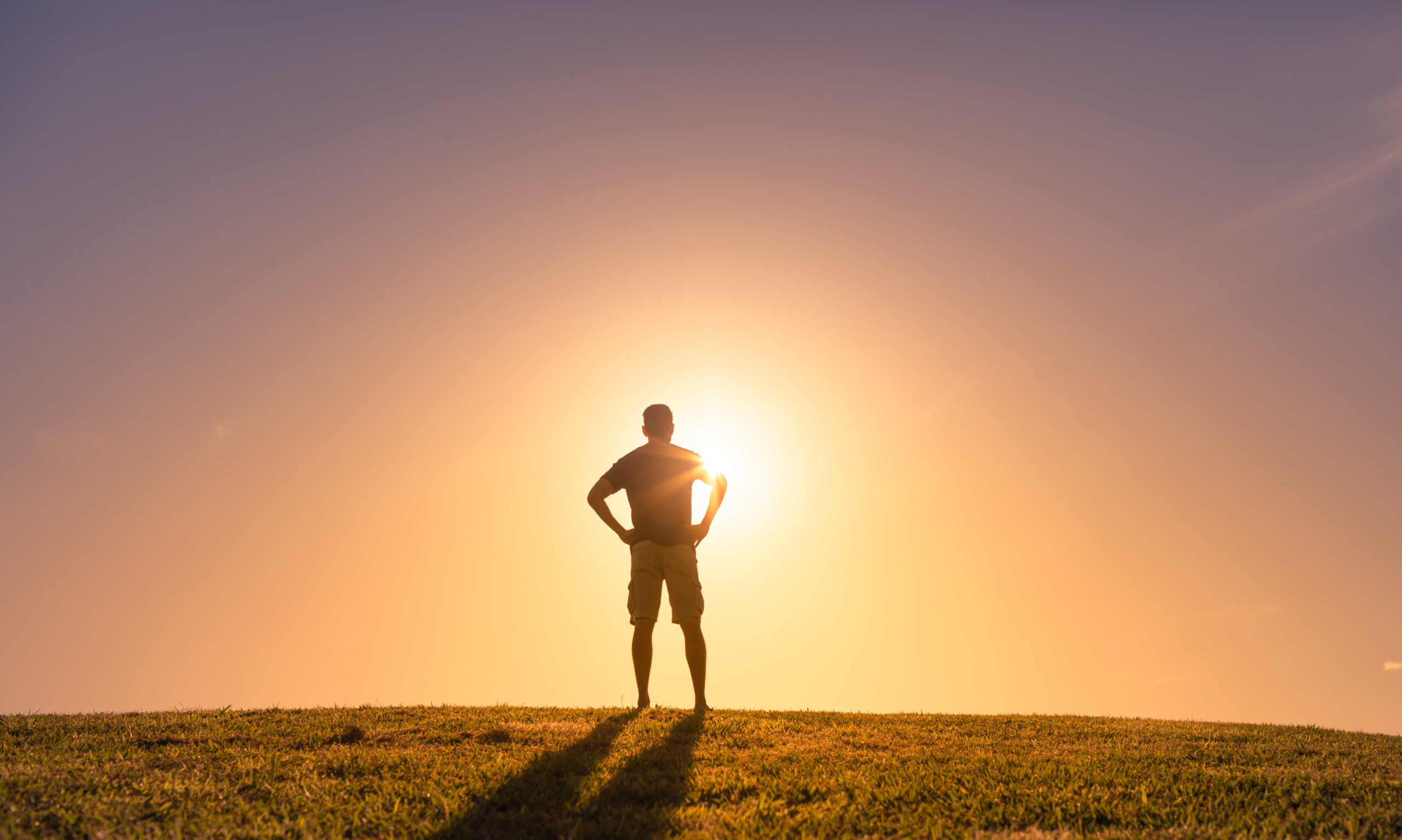 Man at sunset